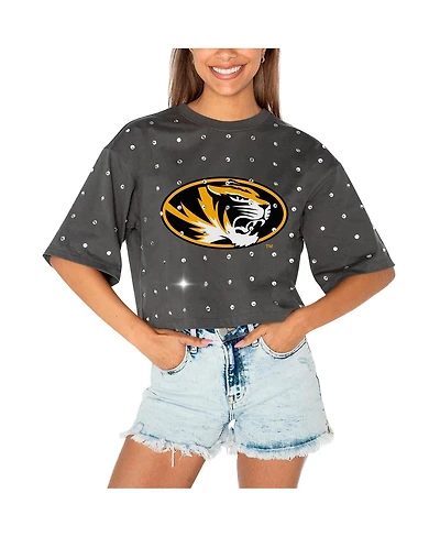 Gameday Couture Women's Gray Missouri Tigers Go Time Rhinestone Crop T-Shirt