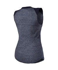 Majestic Threads Women's Navy Cleveland Indians Tri-Blend Raglan Muscle Tank Top
