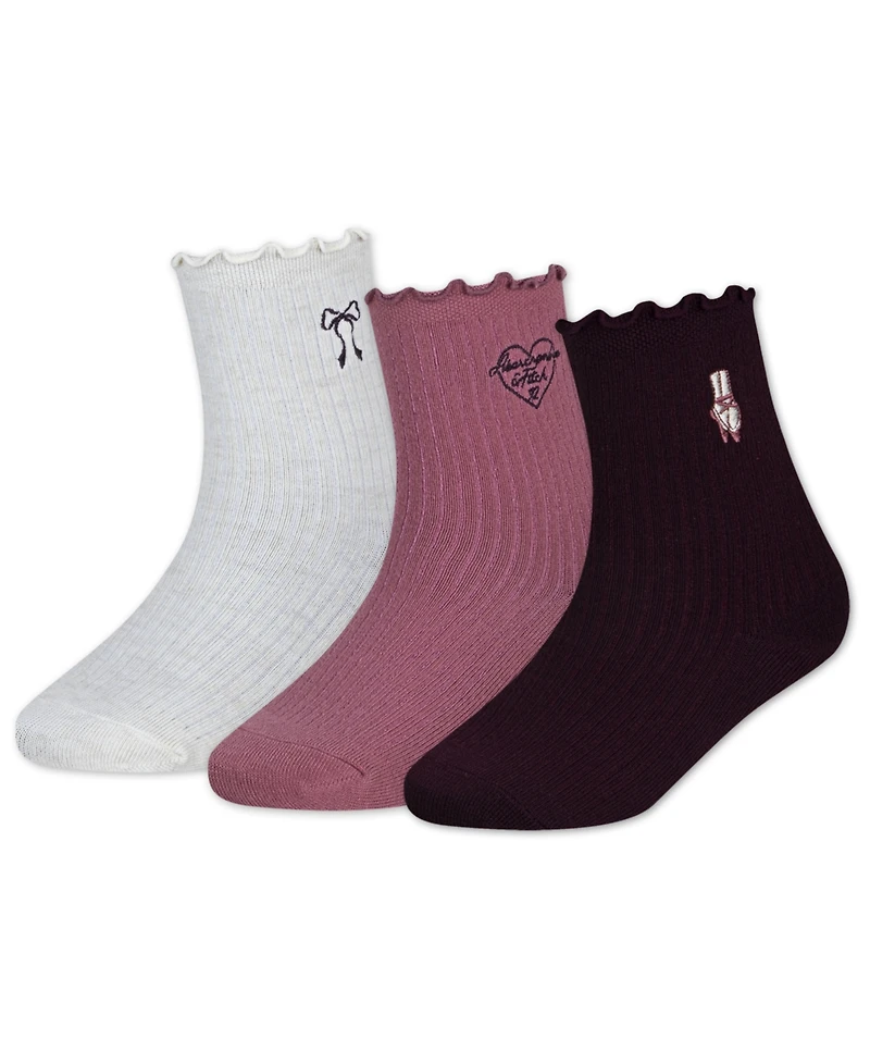 abercrombie kids Girls 3-Pack Half-Crew Lettuce Socks