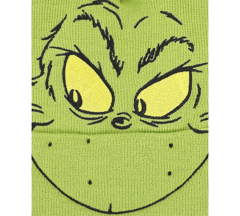 Bioworld Big Boys 2-Piece Rib Knit Grinch Hat and Matching Glove Set