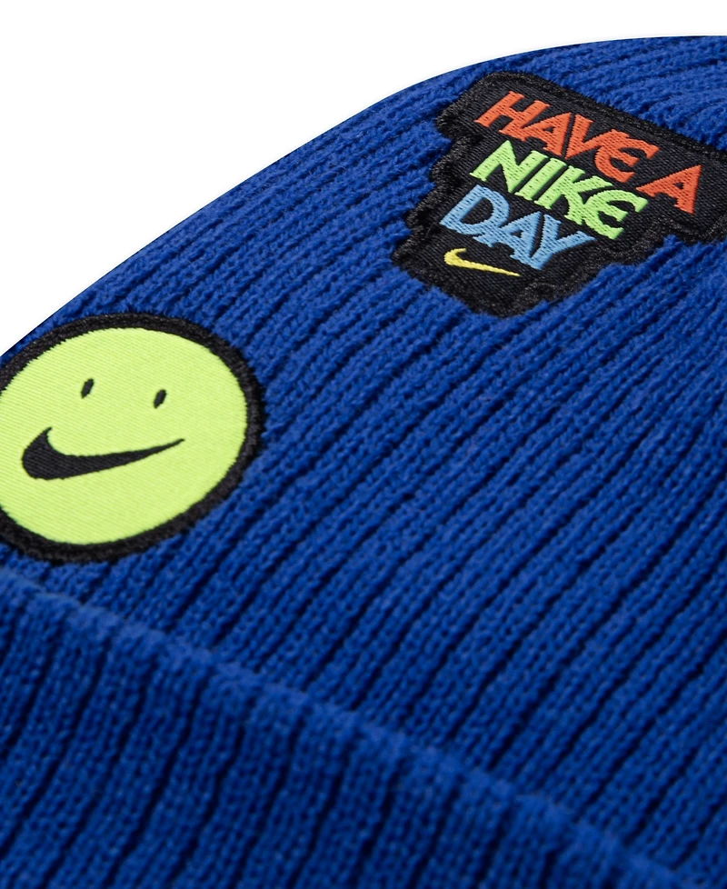 Nike Big Kids 2-Piece Patch Peak Beanie and Gloves Set