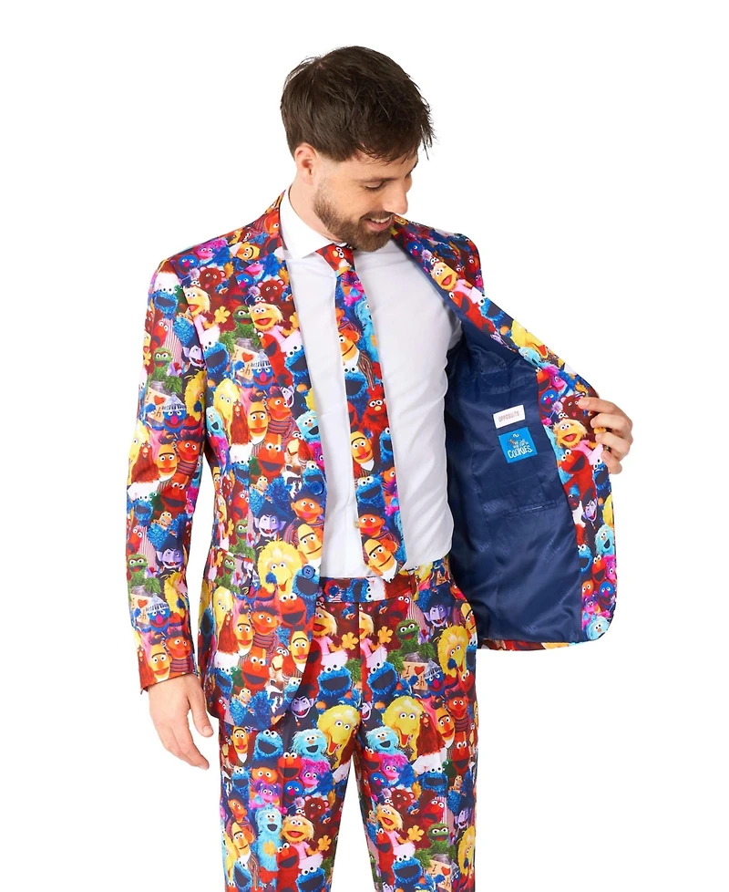 OppoSuits Men's Official Sesame Street Suit - Slim Fit Multicolor