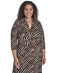Jessica Howard Plus Faux Wrap Midi Dress