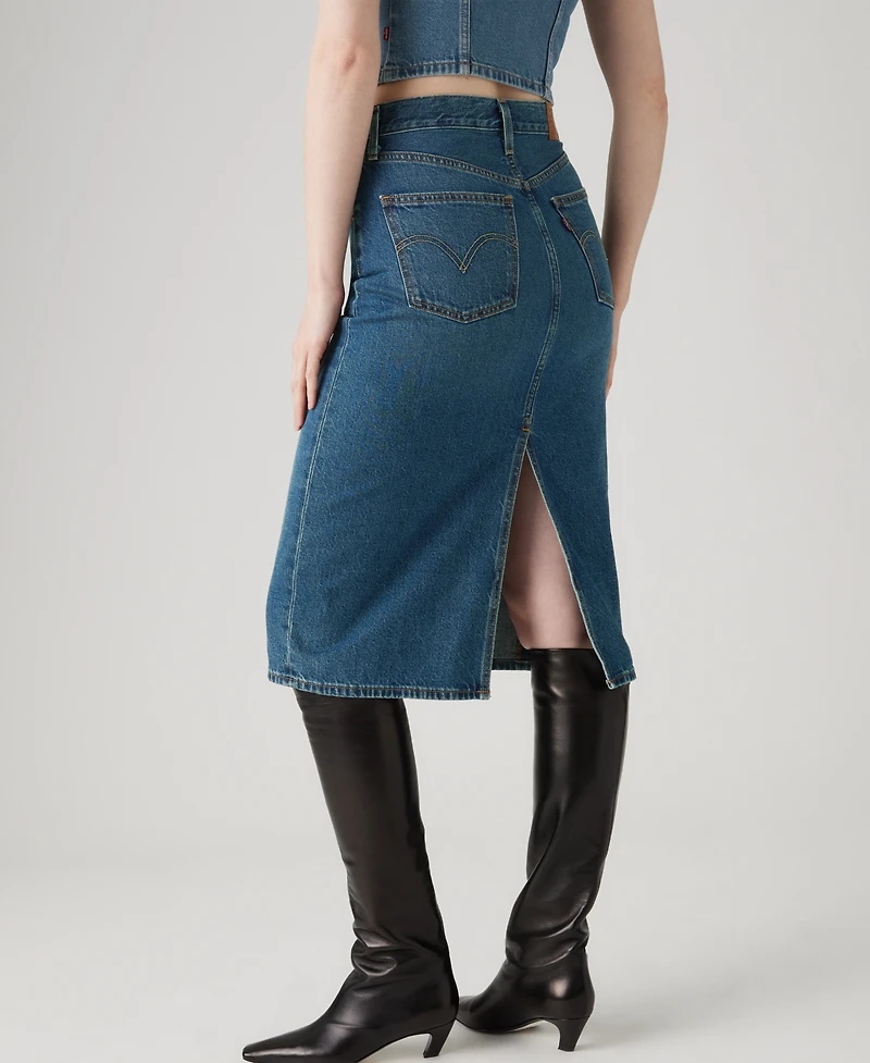 Levi's Women's High-Rise Back Slit Skirt
