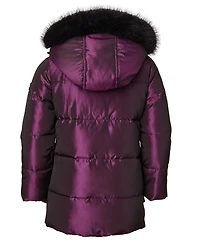 Kensie Girl Big Girls Iridescent Hooded Puffer Jacket