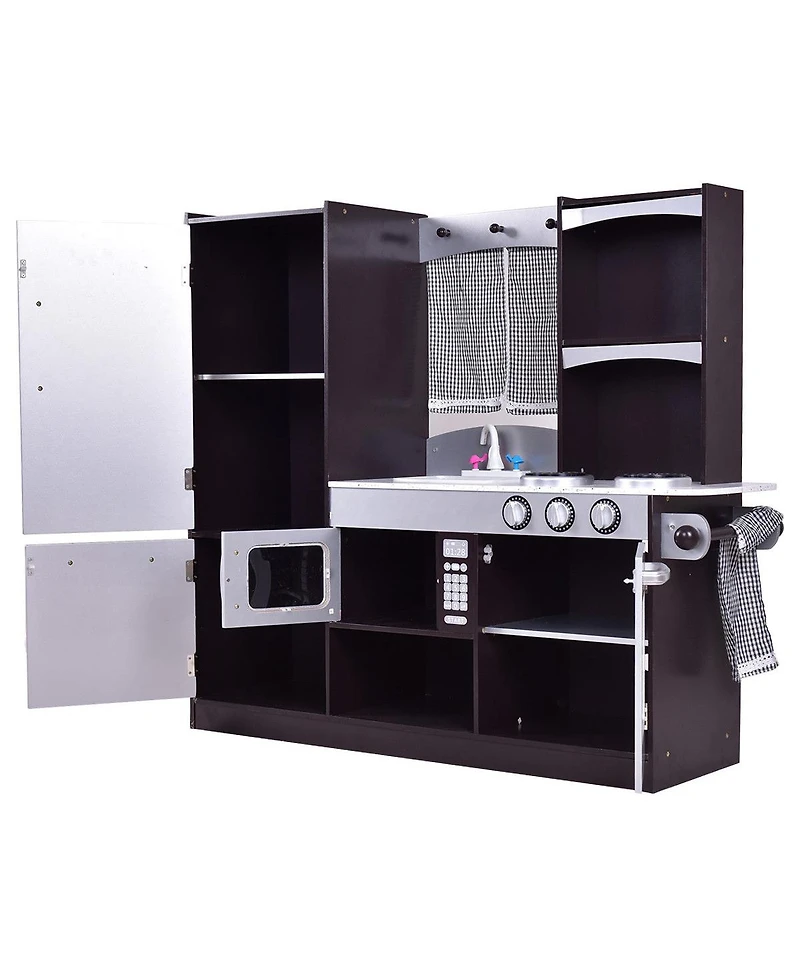 Akiudex Kids Wooden Modern Kitchen Cooking Pretend Play Set
