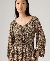 Levi's Women's Fleur Tess Smocked Boho Dress