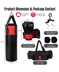 Akiudex Kids Punching Bag Set with Gloves and Mounting Kit