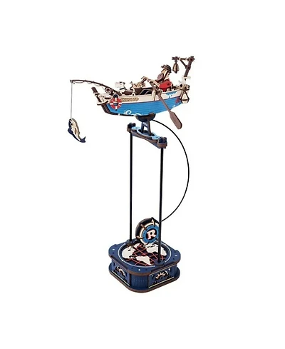 Robotime 3D Puzzle, Wooden Building Kits with Ocean Fisher Model, Diy Pendulum Toy for Kids Adults, Multicolored, 6.9"7.3"13.2"