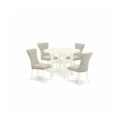 East West Furniture Dining Room Set Linen White