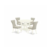 East West Furniture Dining Room Set Linen White