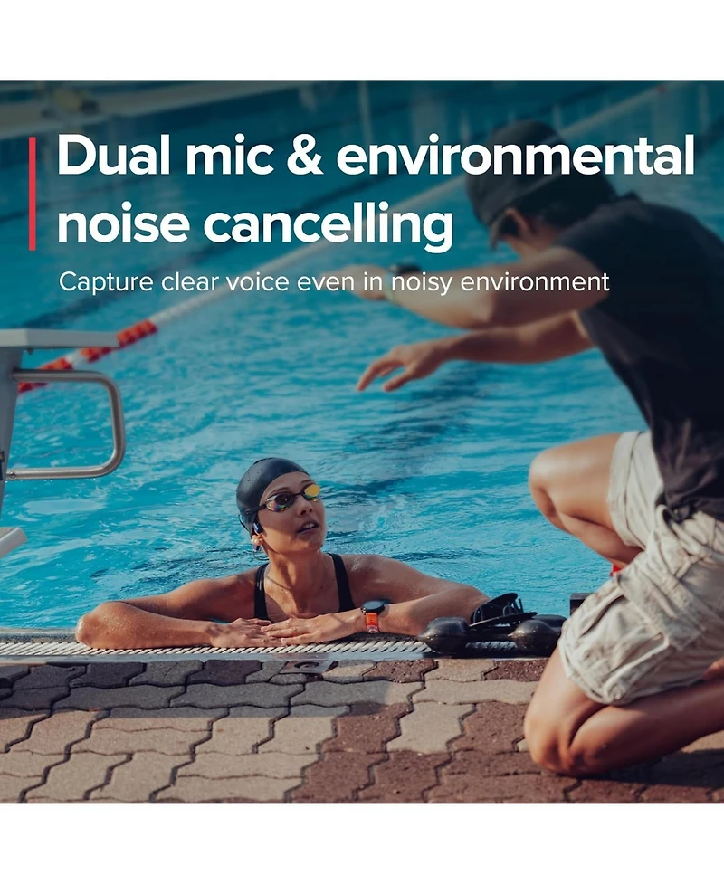 Suunto Aqua Light Waterproof Open-Ear Swimming Bone Conduction Bluetooth Headphones with Built in MP3 Player - Tidal Black