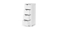 Modern Farmhouse Bathroom Floor Cabinet with 4 Drawers in Wood Finish