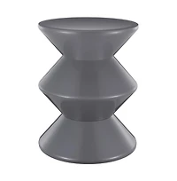 LeisureMod Aura Modern Plastic Side End Table, Indoor/Outdoor Use, Grey