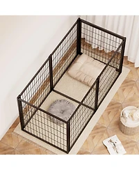 Aostirmotor 63 in. L x 29.9 in. W x 31.9 in. H. Dog Crate 63" Dog Kennel for Small Medium Dogs, Puppy Dog Playpen with Top in Black.