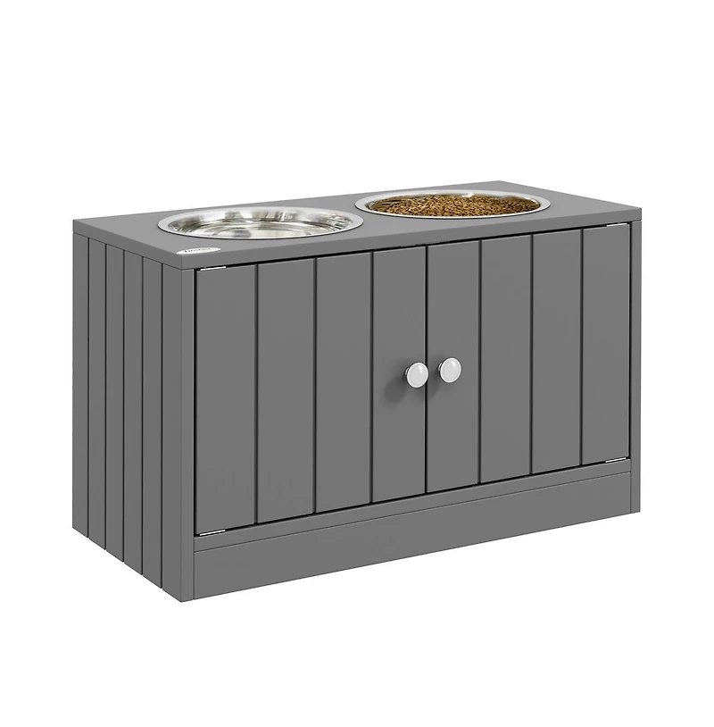 Aostirmotor 44in-l Elevated Dog Bowls Storage Cabinet Raised Dog Bowl Stand Feeding Station