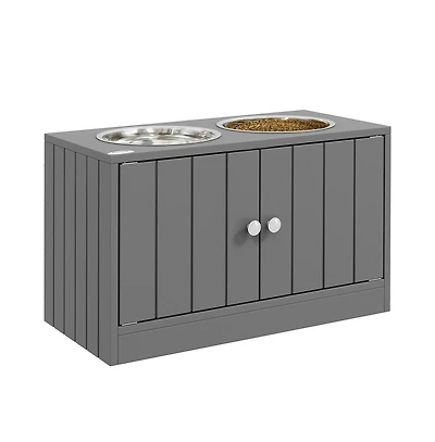 Aostirmotor 44in-l Elevated Dog Bowls Storage Cabinet Raised Dog Bowl Stand Feeding Station