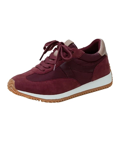 Kaisa | Low Profile Lace-up Nylon and Leather Trainers