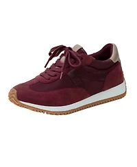 Kaisa | Low Profile Lace-up Nylon and Leather Trainers