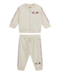 Guess Baby Girls 2-Piece Velour Top and Active Pant Set