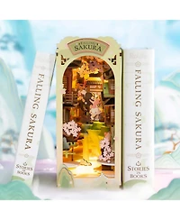 Robotime 3D Jigsaw Puzzle Diy Book Nook Kit,Diy Dollhouse Bookend Stand Diy Bookshelf Insert Decor Gift for Teen Adults, 4.3"7.5"9.8"