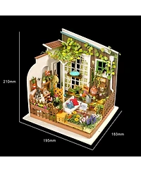 Robotime Dollhouse Kit Wooden 1:24 Scale Diy Miniature with Furniture Sets Best Birthday Gifts for Adults, Multicolored, 7.68"7.2"8.27"