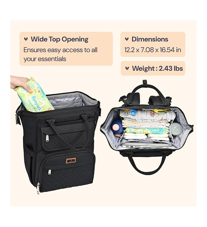BabbleRoo Kids Diaper Bag Backpack Ultimate Bag Versatile Diaper Bag for Modern Parents
