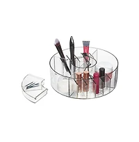 iDesign Rotating Makeup Organizer with Dividers - Clear