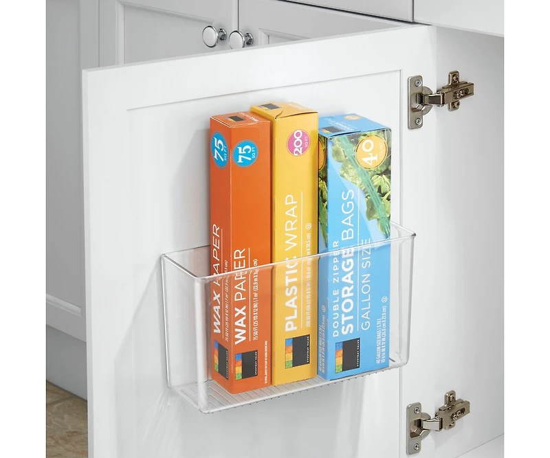 iDesign Adhesive Organizer Bin for Kitchen - Set of 4 - Clear