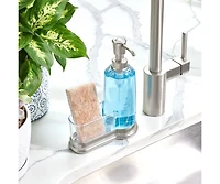 iDesign Plastic Kitchen Sink Caddy with Soap Dispenser - Clear/Brushed