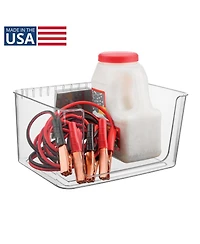 iDesign Large Wall-Mounted Open-Front Bin and Bracket - Clear - Made in Usa