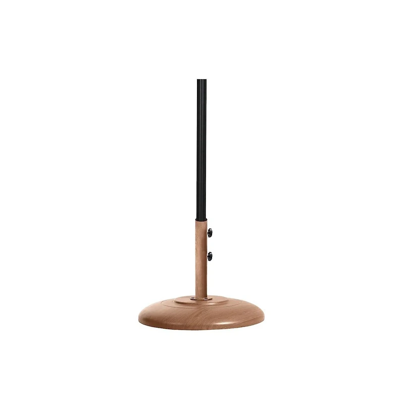 Meridian Furniture Fiji Fabric / Teak Aluminum Patio Umbrella with Base Sets