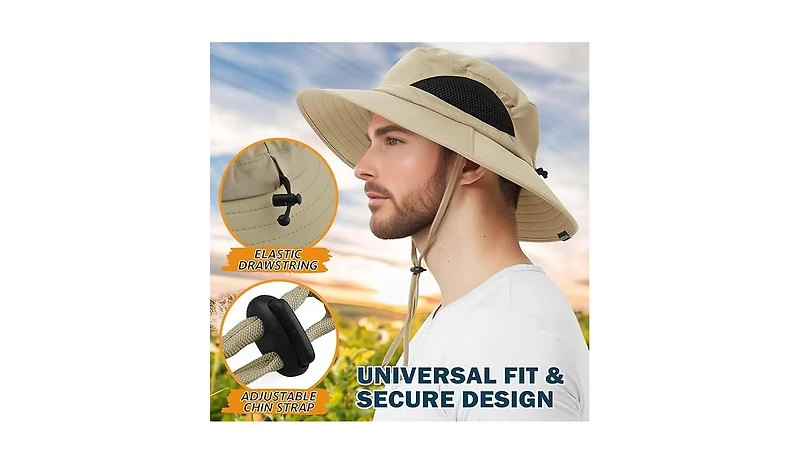 Multijoy Wide Brim Sun Hat, Upf 50+ Uv Protection Waterproof Packable Bucket Hat for Men & Women, Outdoor Fishing Hiking Beach