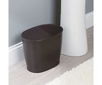iDesign Small Oval Plastic Bathroom Trash Can, Set of 2