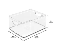 iDesign Stackable Pantry Storage Bin with Handles, Set of 2, Clear