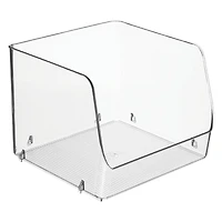 iDesign Stackable Open-Front Storage Bin - Set of - Clear