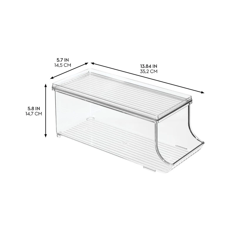 iDesign Soda Can Organizer with Lid for Pantry - Set of 4 - Clear - Made in Usa