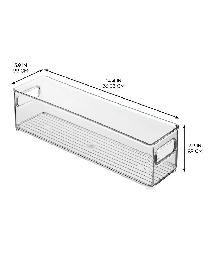 iDesign Plastic Stackable Fridge Bin with Handles, Set of 6, Clear, Made in Usa