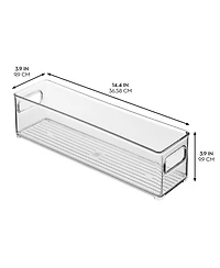 iDesign Plastic Stackable Fridge Bin with Handles, Set of 6, Clear, Made in Usa