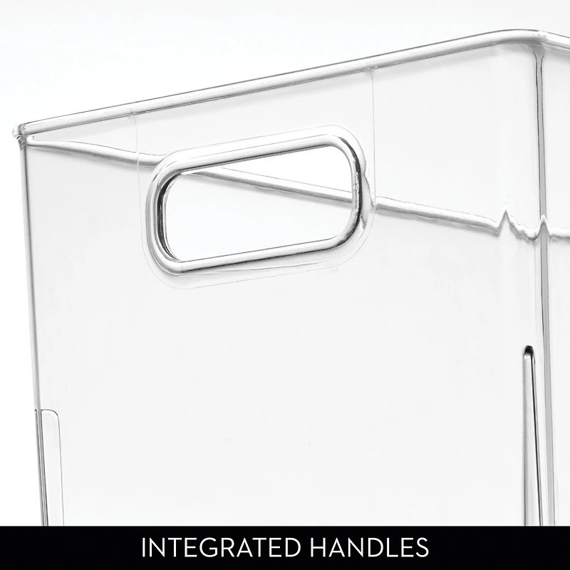 iDesign Small Stackable Bathroom Storage Bin - Set of 4 - Clear - Made in Usa