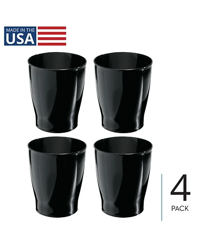iDesign Small Round Plastic Bathroom Trash Can - Set of 4 - Made in Usa