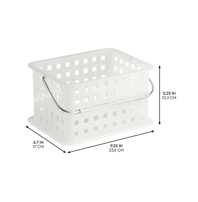 iDesign Medium StackableShower Caddy Basket, Set of 3, Frost, Made in Usa