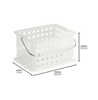 iDesign Medium StackableShower Caddy Basket, Set of 3, Frost, Made in Usa
