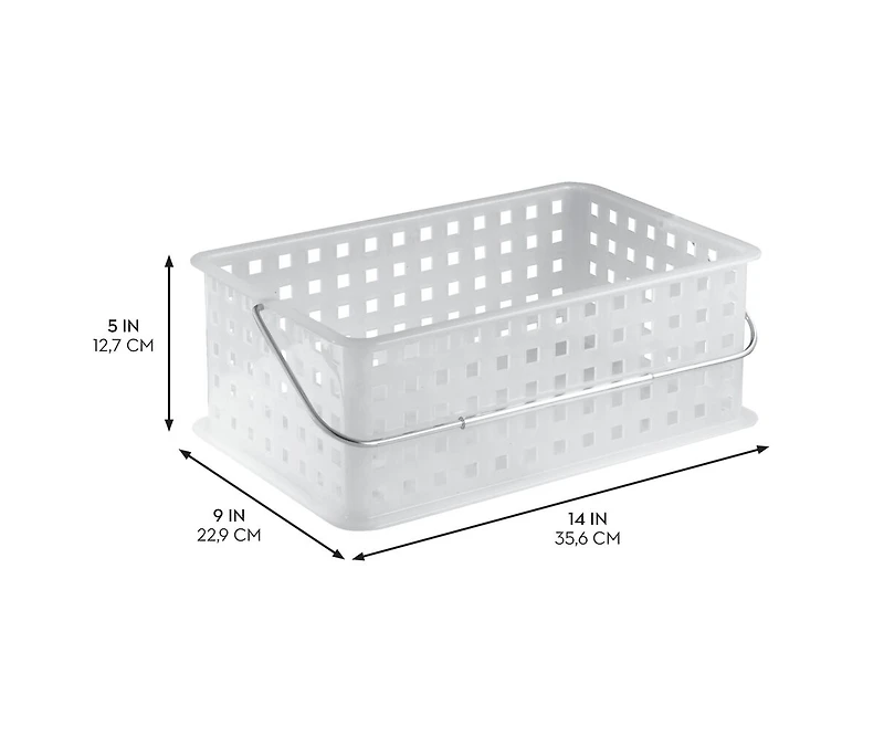 iDesign Medium Stackable Shower Basket, Set of 3, Clear/Frost, Made in Usa