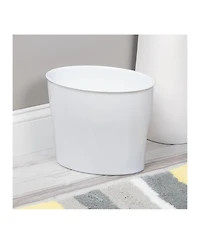 iDesign Small Oval Plastic Bathroom Trash Can - Set of 2 - White - Made in Usa