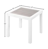 Meridian Furniture Nizuc Grey Wood Look Accent Paneling Outdoor Patio Aluminum End Table