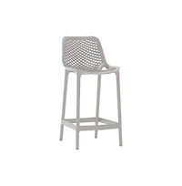 Meridian Furniture Mykonos Grey Outdoor Patio Stool, Set of 4
