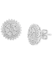 Effy Diamond Halo Cluster Stud Earrings (1/2 ct. t.w.) in 14k White Gold