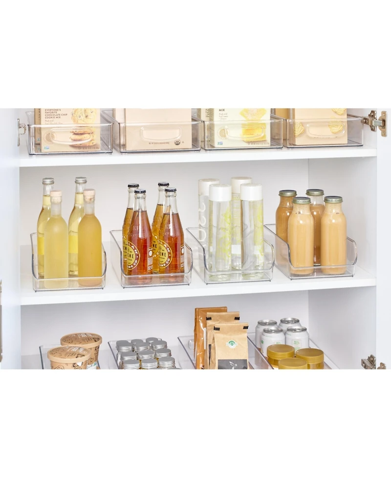 iDesign Pantry Organizer Bins for Cabinets or Fridge - Set of 4 - Clear