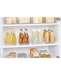 iDesign Pantry Organizer Bins for Cabinets or Fridge - Set of 4 - Clear